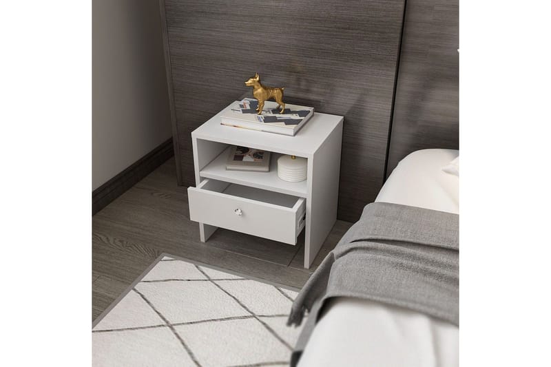 Berriaren Nattbord 45 cm - Hvit - Møbler - Bord - Avlastningsbord & sidobord - Sengebord & nattbord