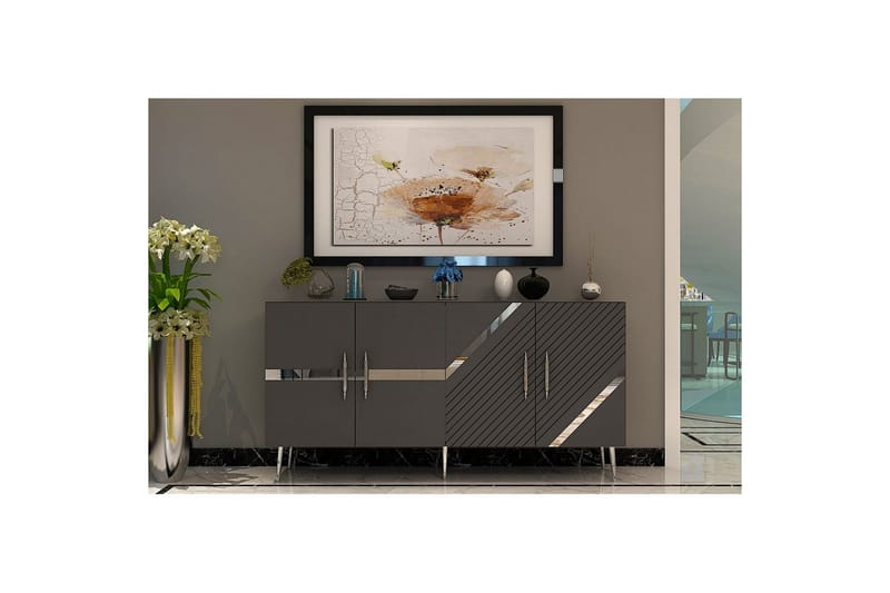 Bielany Konsollbord 150 cm - Grafittgrå/Sølv - Møbler - Bord - Avlastningsbord & sidobord - Konsollbord & gangbord