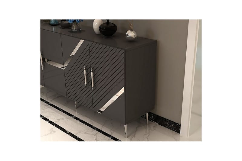 Bielany Konsollbord 150 cm - Grafittgrå/Sølv - Møbler - Bord - Avlastningsbord & sidobord - Konsollbord & gangbord