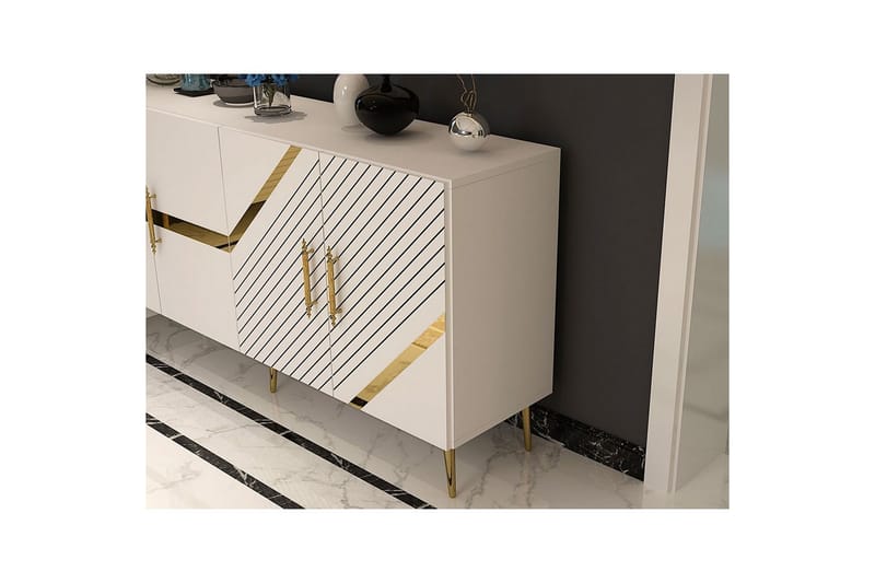 Bielany Konsollbord 150 cm - Gull/Hvit - Møbler - Bord - Avlastningsbord & sidobord - Konsollbord & gangbord