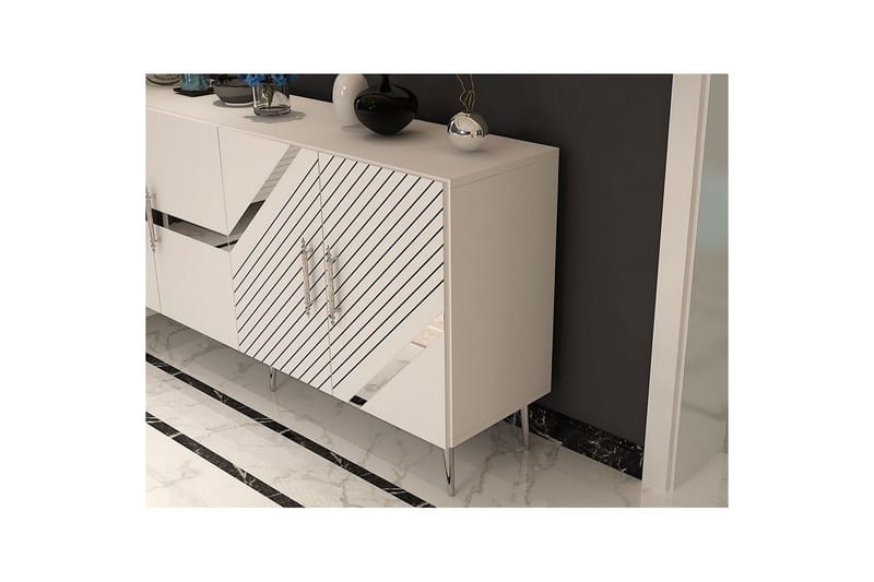 Bielany Konsollbord 150 cm - Hvit/Sølv - Møbler - Bord - Avlastningsbord & sidobord - Konsollbord & gangbord