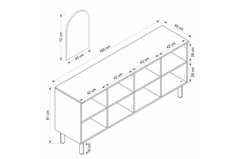 Bingdi Konsollbord 180 cm - Hvit - Møbler - Bord - Avlastningsbord & sidobord - Konsollbord & gangbord