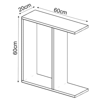 Bingdi Sidebord 60x60x60 cm - Hvit - Møbler - Bord - Avlastningsbord & sidobord - Brettbord og småbord
