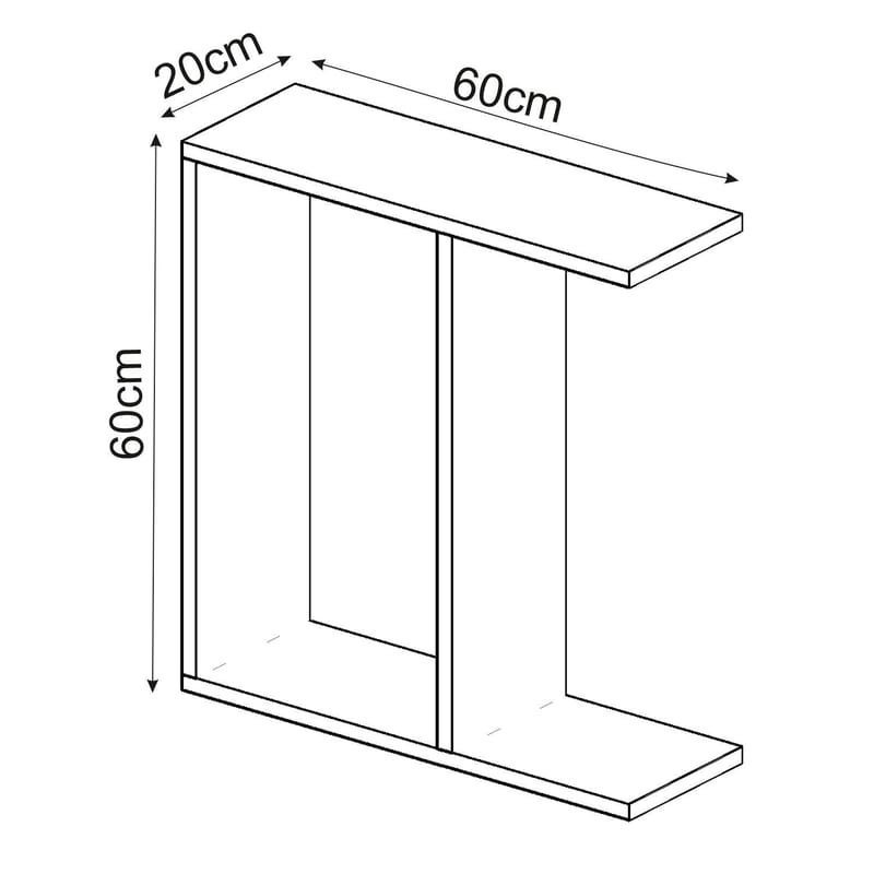 Bingdi Sidebord 60x60x60 cm - Hvit - Møbler - Bord - Avlastningsbord & sidobord - Brettbord og småbord