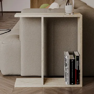 Bingdi Sidebord 60x60x60 cm - Travertin - Møbler - Bord - Avlastningsbord & sidobord - Brettbord og småbord