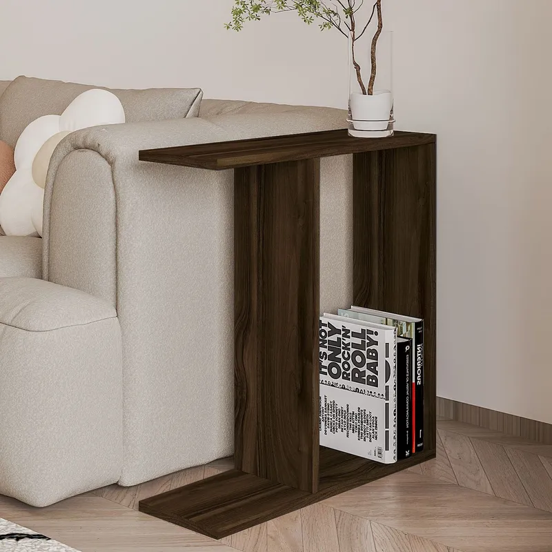 Bingdi Sidebord 60x60x60 cm - Valnøtt - Møbler - Bord - Avlastningsbord & sidobord - Brettbord og småbord