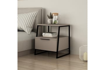 Bodsjö Nattbord 45 cm med Oppbevaring Hylle+ Luke - Grå - Møbler - Bord - Avlastningsbord & sidobord - Sengebord & nattbord