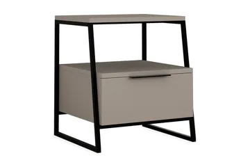 Bodsjö Nattbord 45 cm med Oppbevaring Hylle+ Luke - Grå - Møbler - Bord - Avlastningsbord & sidobord - Sengebord & nattbord