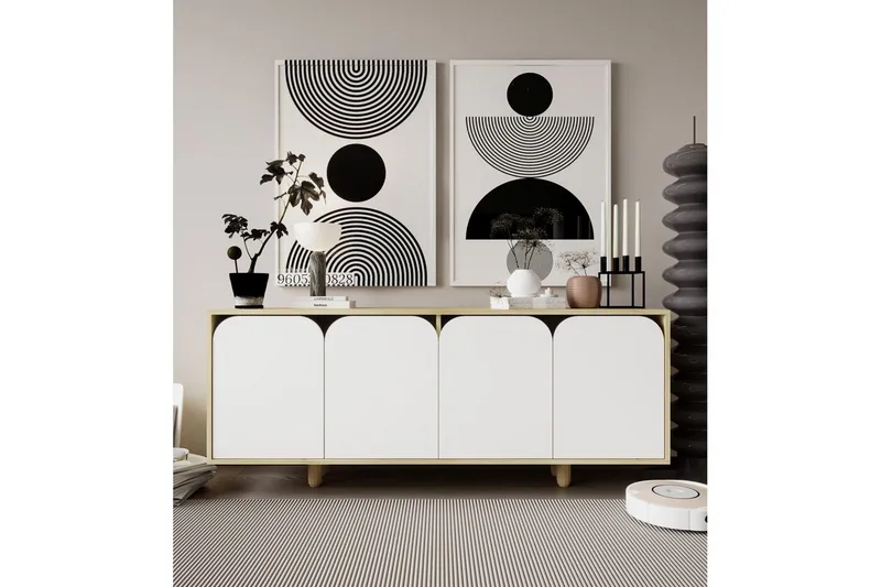Bohem Konsollbord 180x180 cm - Brun/Hvit - Møbler - Bord - Avlastningsbord & sidobord - Konsollbord & gangbord