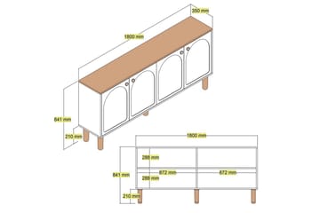 Bohemsk konsollbord 180 cm - Hvit - Møbler - Bord - Avlastningsbord & sidobord - Konsollbord & gangbord