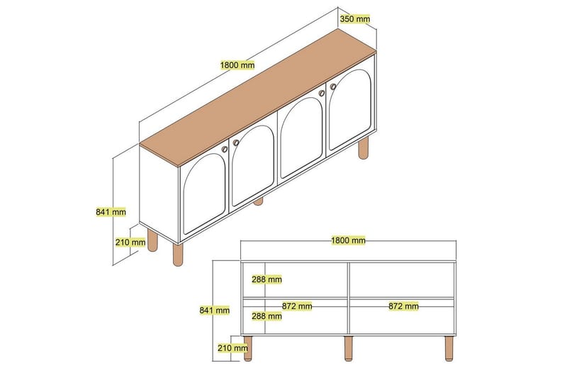 Bohemsk konsollbord 180 cm - Hvit - Møbler - Bord - Avlastningsbord & sidobord - Konsollbord & gangbord