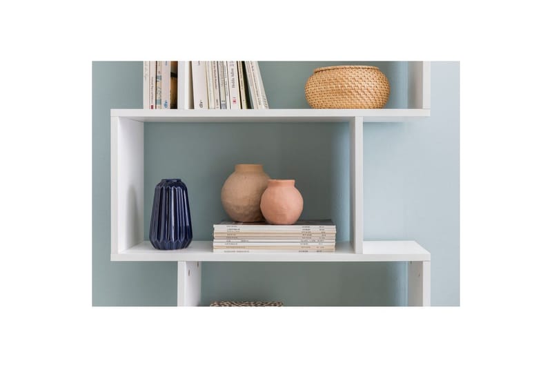 Bokhylle Wohnling Elegant med 6 forskjøvede oppbevaringshyller - Oppbevaring - Hylle - Bokhylle