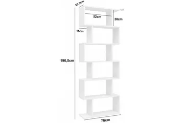 Bokhylle Wohnling Elegant med 6 forskjøvede oppbevaringshyller - Oppbevaring - Hylle - Bokhylle