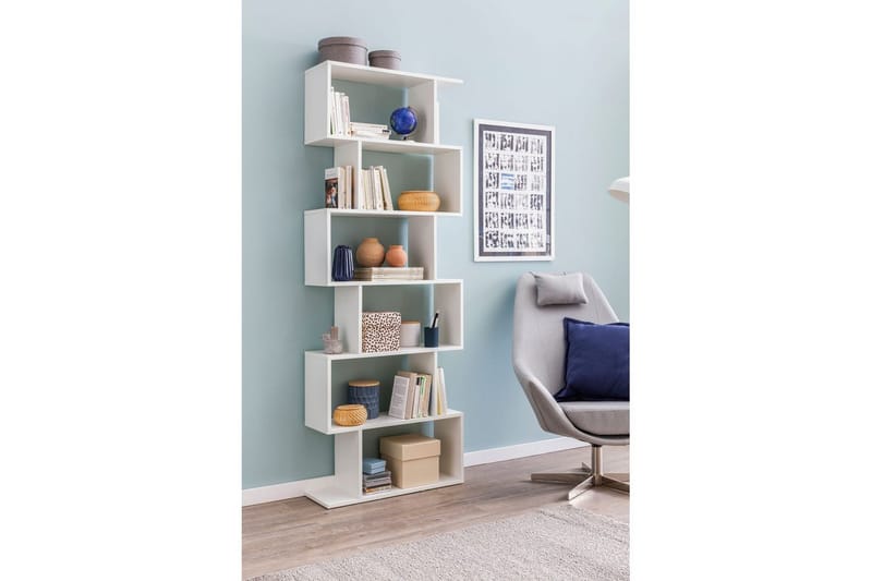 Bokhylle Wohnling Elegant med 6 forskjøvede oppbevaringshyller - Møbler - Bord - Avlastningsbord & sidobord - Konsollbord & gangbord