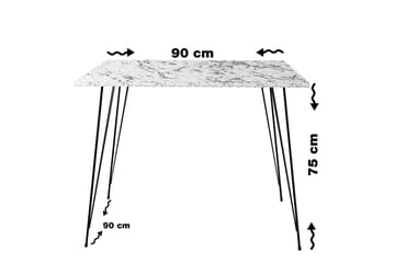 Bord Alaxander 90 cm - Svart | Hvit - Møbler - Bord - Avlastningsbord & sidobord