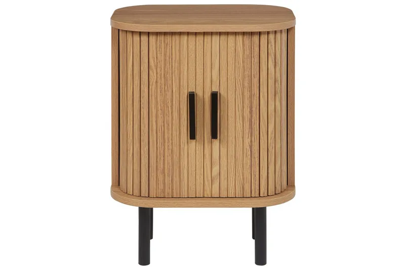 Bradley Nattbord 40 cm i Tre med Eikeutseende og Oppbevaring - Lysebrun - Møbler - Bord - Avlastningsbord & sidobord - Sengebord & nattbord