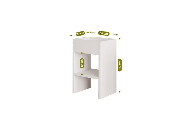 Brendale Sidebord 30 cm - Hvit - Møbler - Bord - Avlastningsbord & sidobord - Lampebord & sidebord