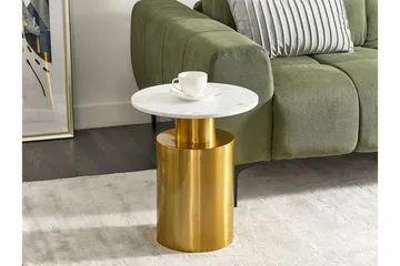 Brennen Sidebord 40 cm - Gull/Hvit - Møbler - Bord - Avlastningsbord & sidobord - Lampebord & sidebord