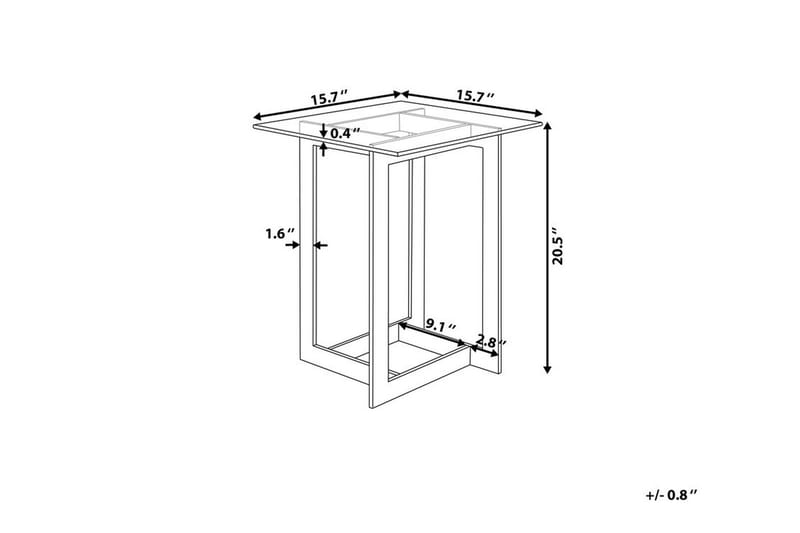 Avlastningsbord Crystal 40 cm - Sølv - Lampebord & sidebord - Brettbord og småbord