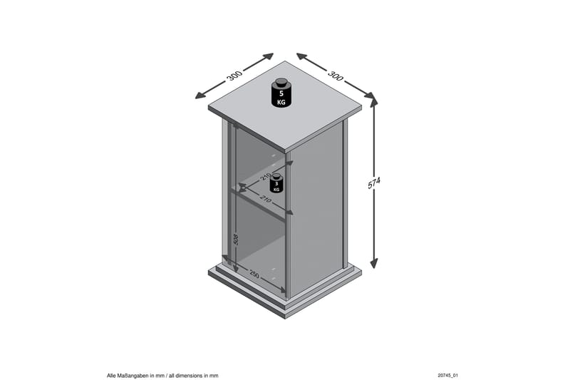 Avlastningsbord Kyshon 30 cm - Brun - Lampebord & sidebord - Brettbord og småbord