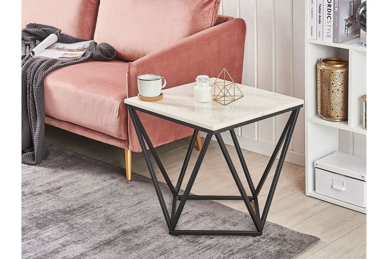 Avlastningsbord Losleones 50 cm - Hvit / Svart - Møbler - Bord - Avlastningsbord & sidobord - Brettbord og småbord