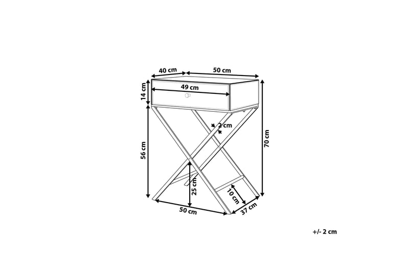 Avlastningsbord Vivy 50 cm - Sølv - Brettbord og småbord - Lampebord & sidebord