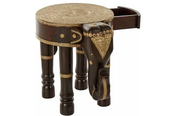 Bence Sidebord 40 cm Rundt - Brun/Gull - Møbler - Bord - Avlastningsbord & sidobord - Brettbord og småbord