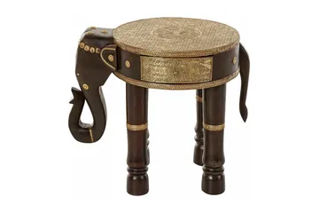 Bence Sidebord 40 cm Rundt - Brun/Gull - Møbler - Bord - Avlastningsbord & sidobord - Brettbord og småbord