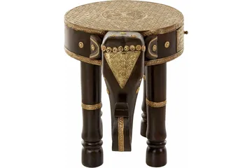 Bence Sidebord 40 cm Rundt - Brun/Gull - Møbler - Bord - Avlastningsbord & sidobord - Brettbord og småbord