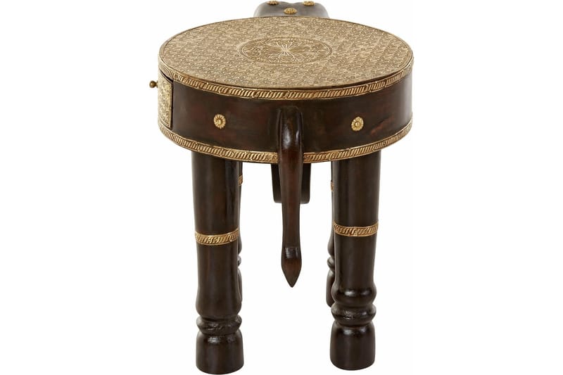 Bence Sidebord 40 cm Rundt - Brun/Gull - Møbler - Bord - Avlastningsbord & sidobord - Brettbord og småbord