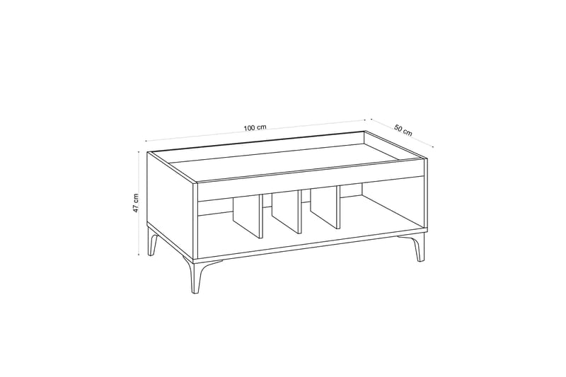 Brettbord Lukenya 100 cm - Natur / Svart - Brettbord og småbord