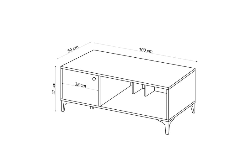 Brettbord Rigonce 100 cm - Natur / Svart - Brettbord og småbord