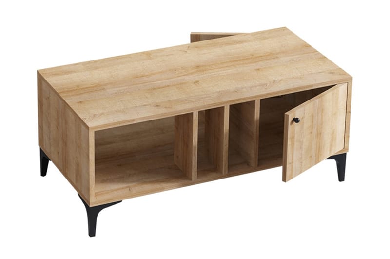 Brettbord Rigonce 100 cm - Natur / Svart - Brettbord og småbord