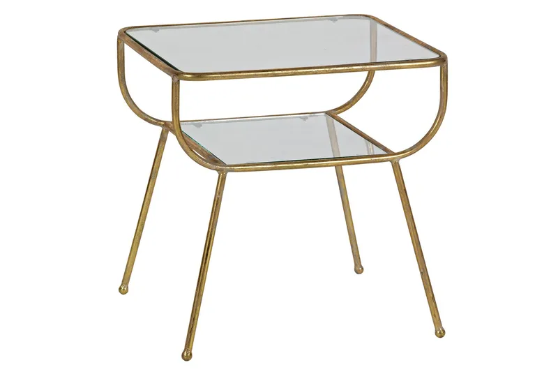 Callista Sidebord 47 cm - Antikk Messing/Glass - Møbler - Bord - Avlastningsbord & sidobord - Brettbord og småbord