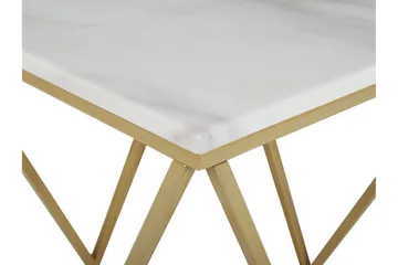 Charmlee Avlastningsbord 50 cm - Hvit / Gull - Møbler - Bord - Avlastningsbord & sidobord - Brettbord og småbord