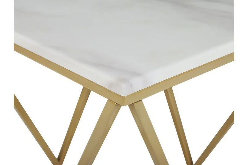 Charmlee Avlastningsbord 50 cm - Hvit / Gull - Møbler - Bord - Avlastningsbord & sidobord - Brettbord og småbord