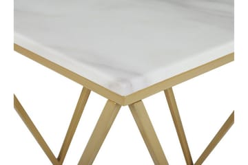 Charmlee Avlastningsbord 50 cm - Hvit / Gull - Møbler - Bord - Avlastningsbord & sidobord - Brettbord og småbord