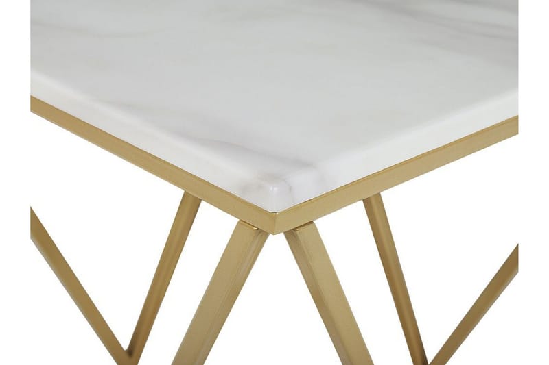 Charmlee Avlastningsbord 50 cm - Hvit / Gull - Møbler - Bord - Avlastningsbord & sidobord - Brettbord og småbord