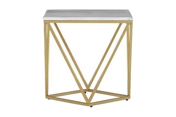 Charmlee Avlastningsbord 50 cm - Hvit / Gull - Møbler - Bord - Avlastningsbord & sidobord - Brettbord og småbord