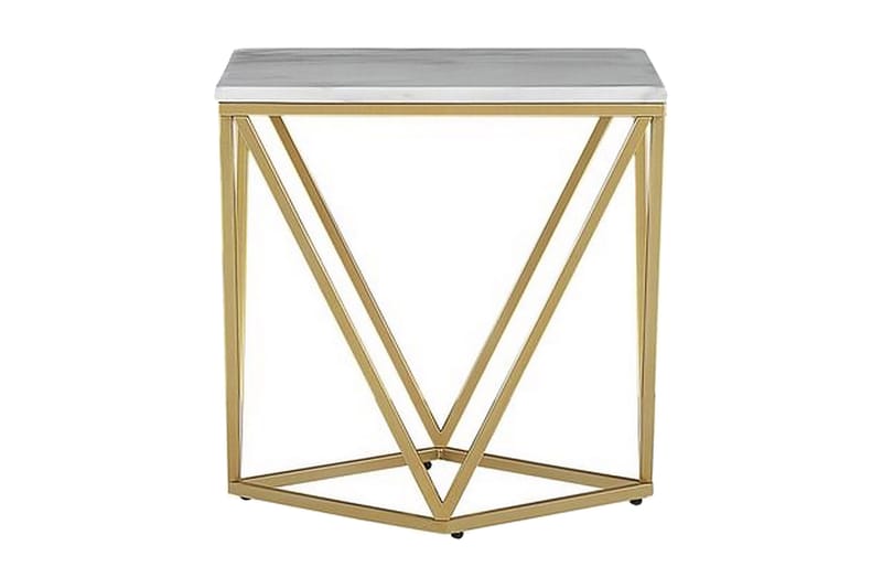 Charmlee Avlastningsbord 50 cm - Hvit / Gull - Møbler - Bord - Avlastningsbord & sidobord - Brettbord og småbord