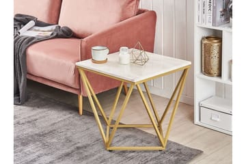 Charmlee Avlastningsbord 50 cm - Hvit / Gull - Møbler - Bord - Avlastningsbord & sidobord - Brettbord og småbord