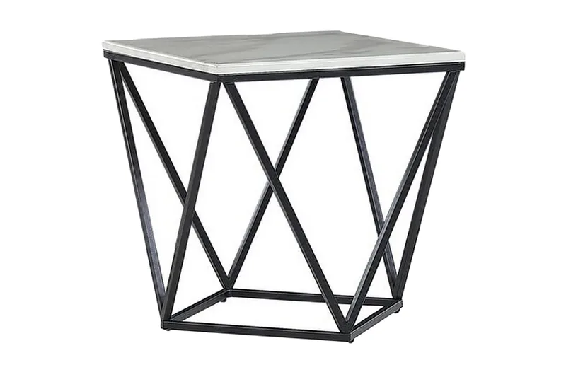 Charmlee Avlastningsbord 50 cm, Hvit / Svart