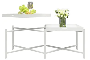 Coco Brettbord 121 cm Hvit - CosmoLiving - Møbler - Bord - Avlastningsbord & sidobord - Brettbord og småbord