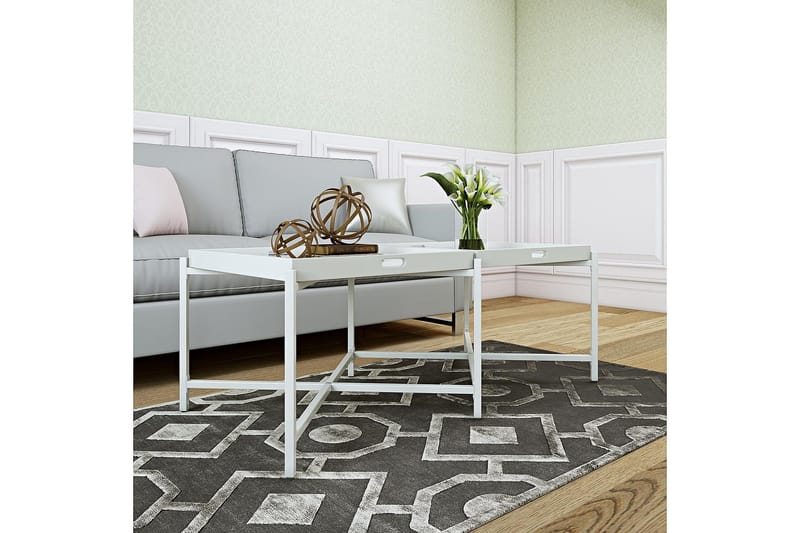 Coco Brettbord 121 cm Hvit - CosmoLiving - Møbler - Bord - Avlastningsbord & sidobord - Brettbord og småbord