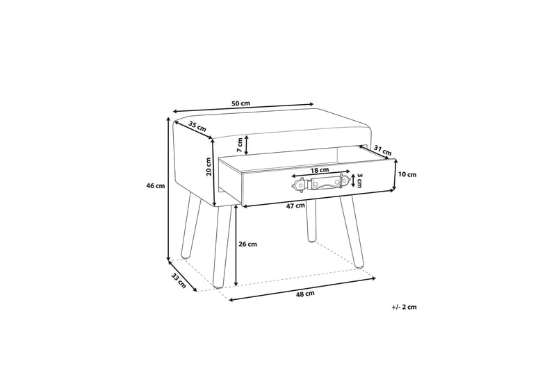 Eurostar Avlastningsbord 50 cm - Beige - Møbler - Bord - Avlastningsbord & sidobord - Brettbord og småbord