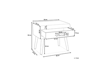 Eurostar Avlastningsbord 50 cm - Beige - Møbler - Bord - Avlastningsbord & sidobord - Brettbord og småbord