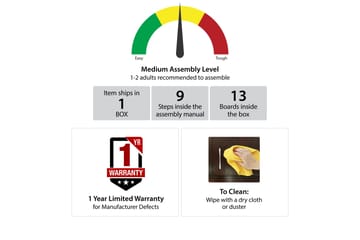 Fairmont Sidebord 56 cm Svart - Dorel Home - Møbler - Bord - Avlastningsbord & sidobord - Brettbord og småbord