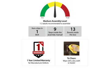 Fairmont Sidebord 56 cm Svart - Dorel Home - Møbler - Bord - Avlastningsbord & sidobord - Brettbord og småbord