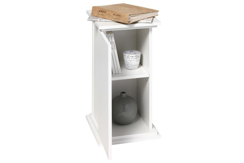 FMD Aksentbord med dør 57,4cm hvit - Brettbord og småbord - Lampebord & sidebord