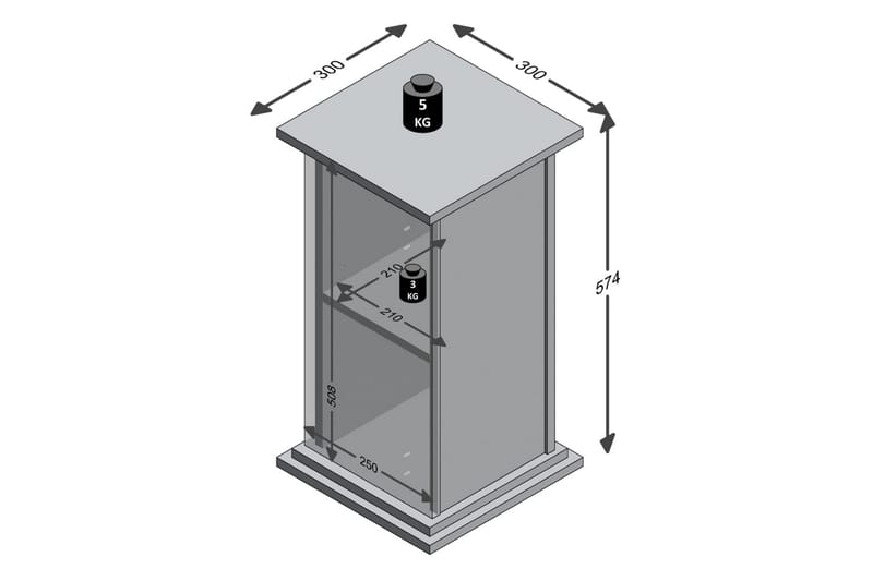 FMD Aksentbord med dør 57,4cm hvit - Brettbord og småbord - Lampebord & sidebord